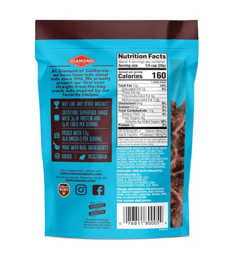 Miniatura 2 de Diamond of California Nueces de California saladas con chocolate negro, 4 oz. (paquete de 4)