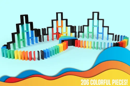 Miniatura 4 de Bulk Dominoes Pro-Domino Kit Juego de dominó, juguetes pequeños STEM STEAM, juegos familiares para niños, juguetes, construcción, derribo