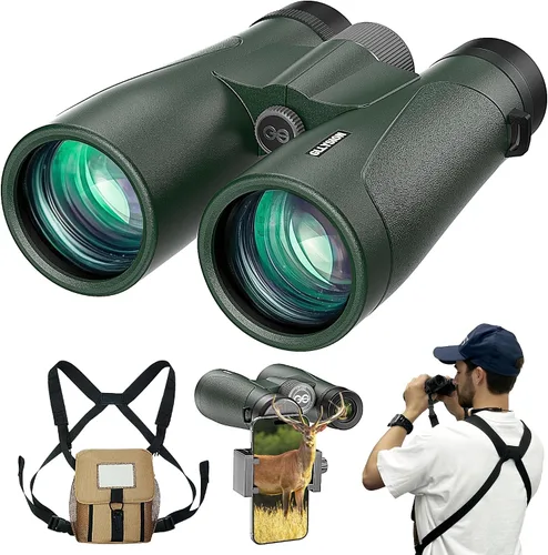 Miniatura 8 de Prismáticos de 15 x 54 para adultos de alta potencia con arnés, adaptador de teléfono y control remoto de cámara Bluetooth, binoculares impermeables