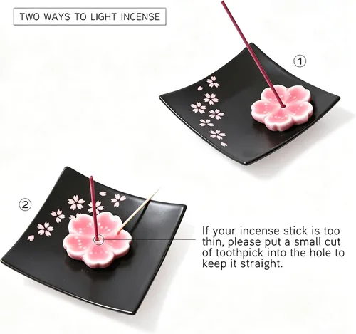 Miniatura 5 de Soporte de cerámica japonesa hecho a mano para incienso o quemador de incienso, bandeja única para recoger cenizas y regalo decorativo, decoración