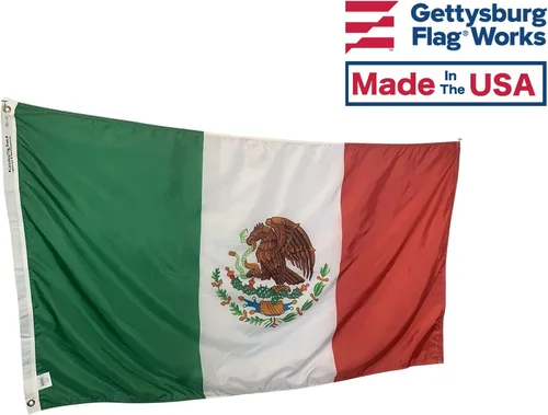 Miniatura 2 de Bandera de barco de México de 12 x 18 pulgadas, nailon para todo tipo de clima, con cabecera y ojales, fabricada con orgullo en los Estados Unidos