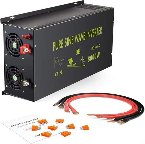 Miniatura 7 de WZRELB Inversor de energía solar de onda sinusoidal pura de 8000W 48V AC a 120V DC - RV, camping, sistema solar