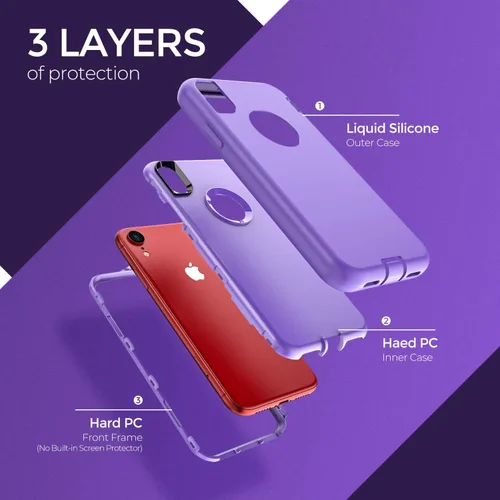 Miniatura 3 de ORIbox - Funda compatible con iPhone XR, resistente a los golpes, anticaídas, transparente