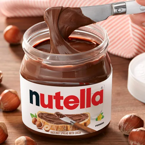 Miniatura 3 de Nutella Crema de avellanas con cacao, crema para untar de avellanas, favorito del desayuno, tarro de 7.7 onzas
