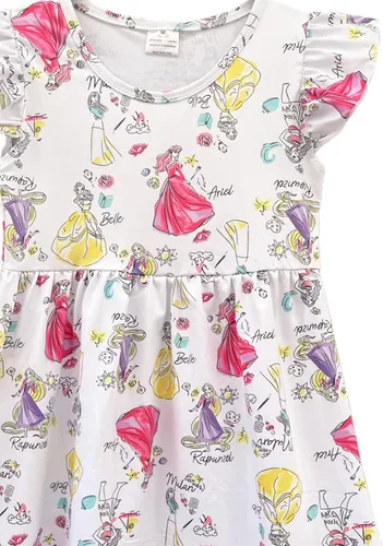 Miniatura 3 de Vestido estampado de princesa con estampado de dibujos animados para niñas de 1 a 8 años