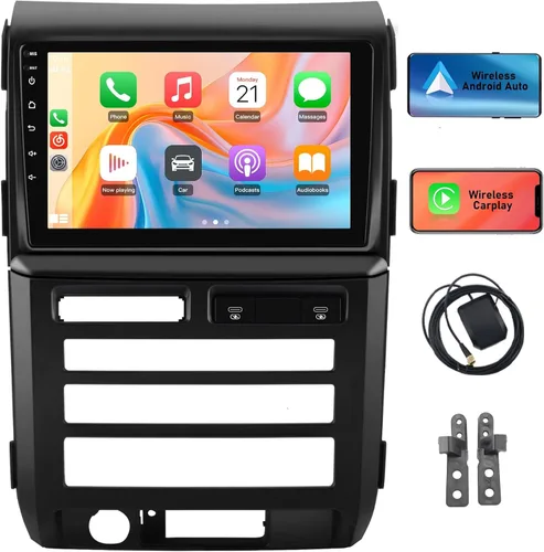 Miniatura 9 de Junsun Radio estéreo de coche 5G WiFi para Ford F150 2009-2012, CarPlay/Android Auto, pantalla táctil HD IPS de 9 pulgadas, compatible con GPS DSP