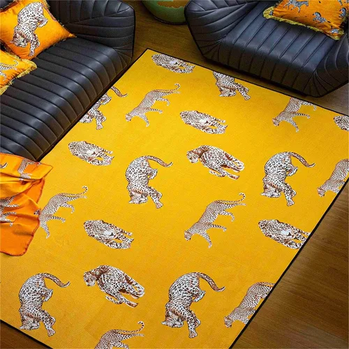 Miniatura 26 de Alfombra de área con estampado de leopardo, 3 x 5 pies, alfombra con estampado de guepardo africano majestuoso y vida silvestre, alfombra de pelo 15