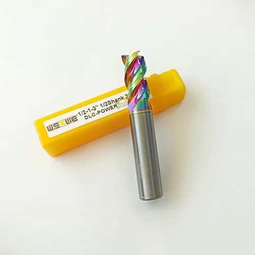 Miniatura 5 de Fresas WEXWE Tools Serie DLC de carburo con extremo cuadrado, revestimiento tipo diamante, fresa para aluminio, cobre, aleaciones de magnesio
