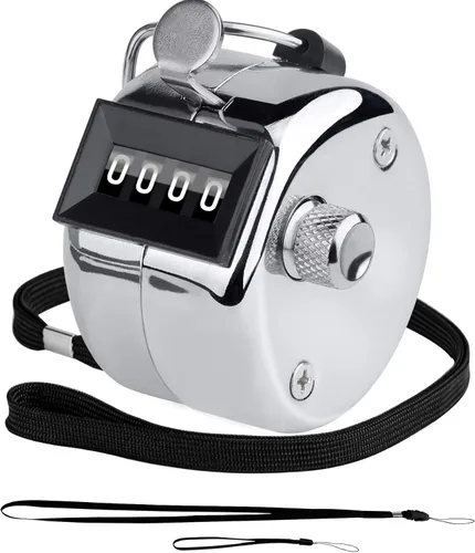 BGJRBY Contador de clicker de metal de mano, pantalla de números de 4 dígitos para entrenamiento, tejido, regazo, pesca, golf y deportes de rema con