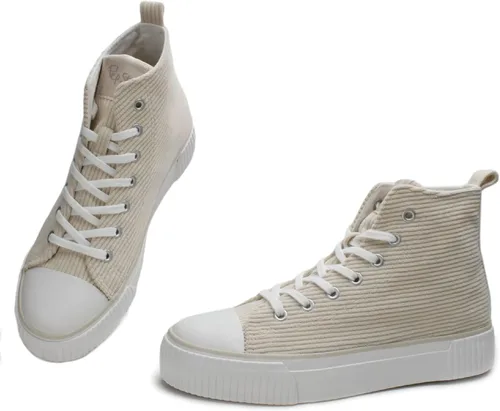 Miniatura 5 de PepStep Women's Fashion Platform High Top Sneakers, Cute Corduroy or Faux Lamb's Fur UpperMemory Foam Insole,Trendy Slim Shoe Lace