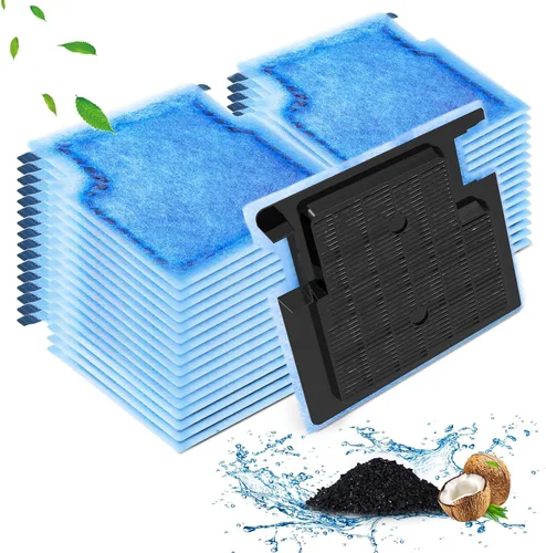 Miniatura 15 de Umlecoa Paquete de 8/16/32 cartuchos de filtro tamaño A compatibles con filtros MarineLand Penguin Power Filters 75 y 100 – Cartuchos de filtro