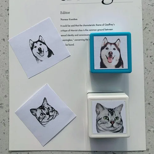 Miniatura 5 de Sello personalizado para retratos de mascotas, retratos de animales personalizados, sello de retrato de mascotas personalizado, sello de retrato