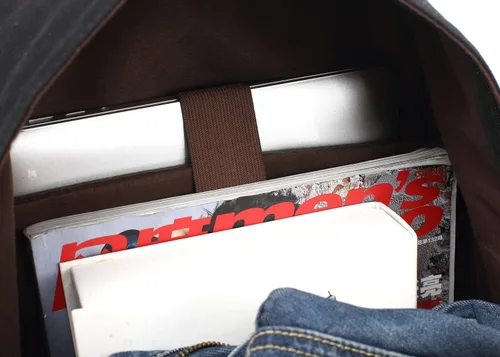 Miniatura 9 de kayond Bolsa de lona ligera para portátil de estilo casual, mochilas de viaje duraderas, mochila para hombres y mujeres, mochila de moda para Negro