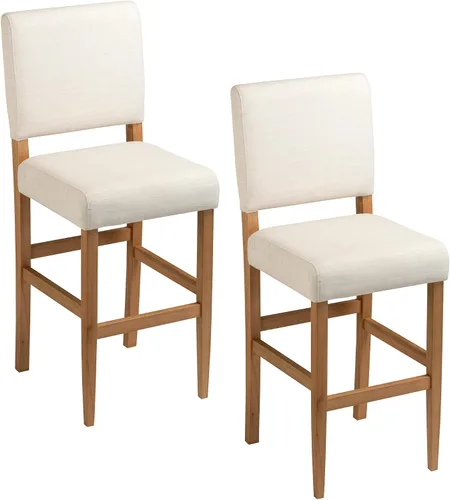 Miniatura 16 de Leick Home 10137BL/GR Taburete de bar tapizado de microfibra con base de acero, juego de 2, para encimeras de cocina elevadas, mesas altas y bares