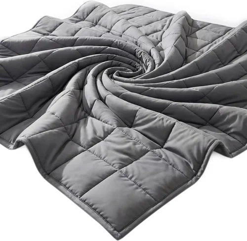 Miniatura 7 de Smart Queen - Manta con peso para adultos (48 x 72 pulgadas, 10 libras, gris), manta de tamaño completo suave y refrescante para dormir, manta
