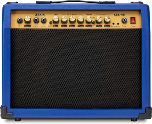 Miniatura 7 de LyxPro Amplificador de guitarra eléctrica de 20 W, altavoz incorporado, conector para auriculares y entrada auxiliar que incluye ganancia, graves