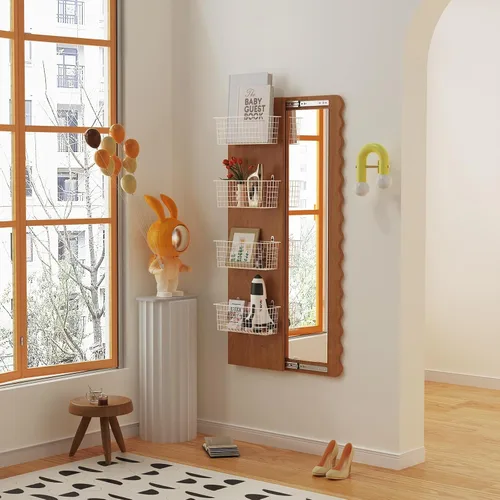 Miniatura 5 de MaraFansie Cesta de alambre [extragrande] organizador de pared colgante para gabinete, cesta de almacenamiento para estantes montados en la pared