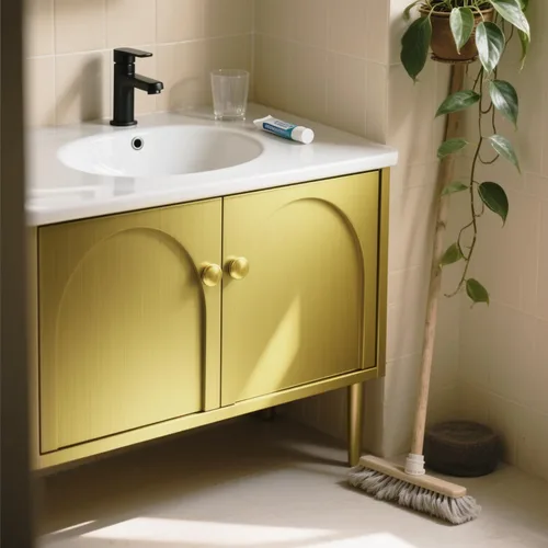 Miniatura 7 de Timeet Papel Tapiz Autoadhesivo Dorado 17.7" X 78.7" Papel de Contacto Dorado Metálico con Aspecto de Metal Autoadhesivo Despegar y Pegar Papel