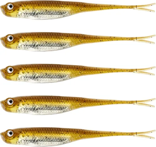 Miniatura 21 de QualyQualy 5 señuelos de pesca suaves de Swimbait, 6 unidades Jerk Shad Minnow Drop Shot Señuelo para Bass Bait Shad Señuelo suave Jerkbait para A-4#