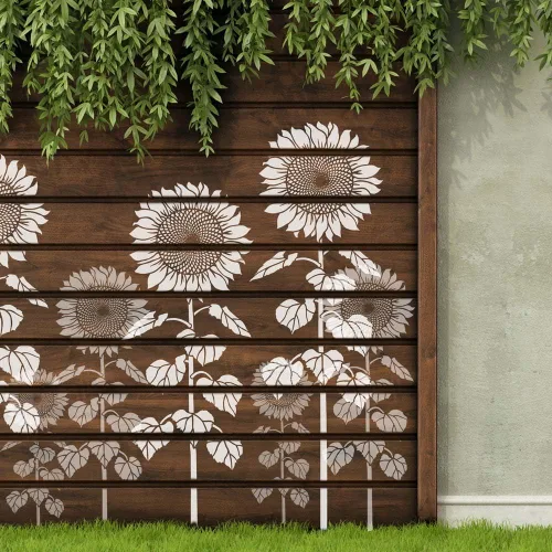 Miniatura 2 de Plantilla de pared de girasol gigante de 26 pulgadas, plantilla floral grande reutilizable para pintar paredes, vallas, madera, arte de pared