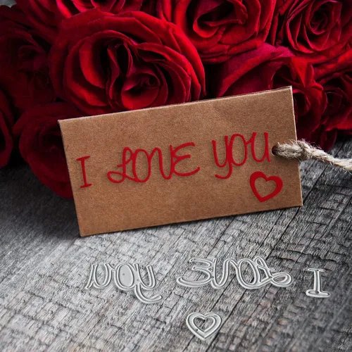 Miniatura 6 de Estivaux Letras troqueladas de feliz San Valentín para hacer tarjetas, letras del alfabeto de amor, juegos de troqueles de corte, plantillas