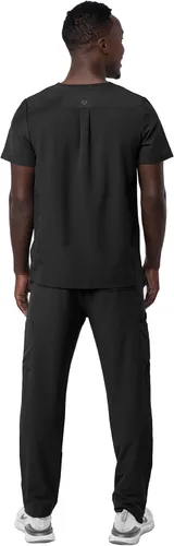 Miniatura 2 de Adar Addition Go-Basic - Conjunto de uniforme médico para hombre, camiseta médica clásica con cuello en V y pantalones médicos tipo cargo, A9300