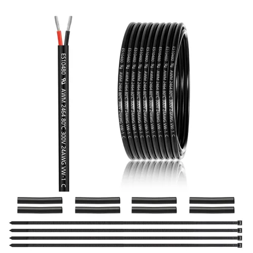 Miniatura 20 de Cable eléctrico de calibre 12 y 2 conductores de 25 pies, cable de 12 AWG UL 2464 de 2 hilos de cobre estañado trenzado en PVC de calibre 12/2