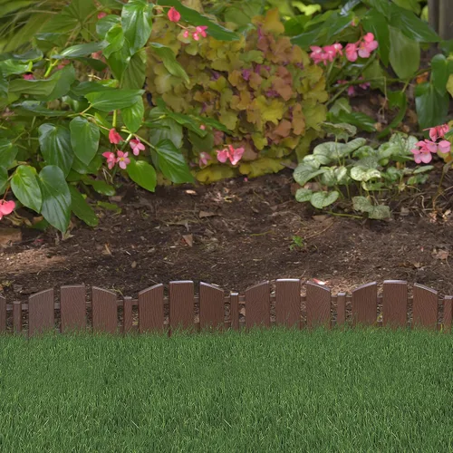Miniatura 8 de EasyFlex Borde de Paisaje sin Excavación con Espigas de Anclaje, 11.4 cm de Alto, Valla Decorativa de Aspecto de Madera Adirondack, Kit de 4.57 m