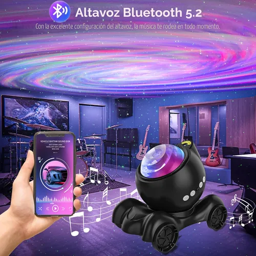 Miniatura 3 de ENOKIK Proyector de galaxia, proyector Star Aurora, altavoz Bluetooth integrado, luz nocturna para niños y adultos, luz de ruido blanco para Negro