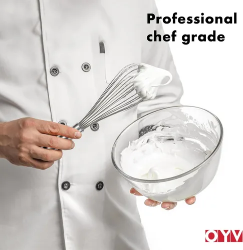 Miniatura 9 de OYV Batidor de Acero Inoxidable 18/10, Mango Ergonómico, Batidor de Metal Apto para Lavavajillas, Batidor Profesional para Cocina, Perfecto