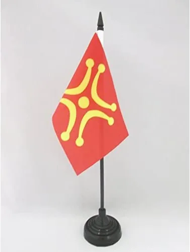 Miniatura 18 de Bandera de mesa de Andalucía 4'' x 6'' - Bandera de escritorio de la región española de Andalucía 5.9 x 3.9 in - Barra y base de plástico negro - AZ