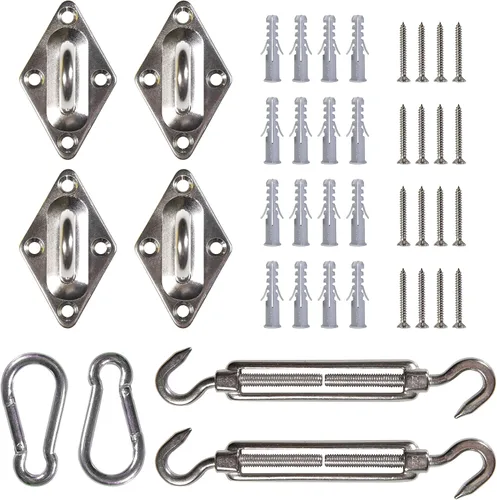 Miniatura 13 de Royal Shade Kits de accesorios de cables de alambre de 48 pies (12 pies x 4) para toldo rectangular / cuadrado – Metal de acero inoxidable