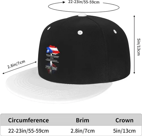 Miniatura 4 de DARLEKS Unisex Flat Bill Hats Adjustable Snapback Baseball Cap Flat Edge Hip Hop Hat