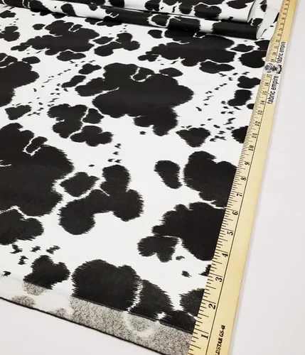 Miniatura 2 de Tapicería de vinilo con textura en relieve, piel falsa con estampado de vaca, 54 pulgadas de ancho, vendido por The Yard (negro)