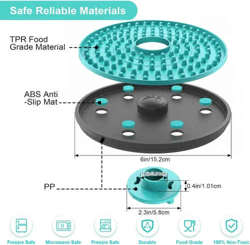 Miniatura 5 de Tapete para Lamer para Perros, Almohadillas para Lamer de Jaula para Perros Alimentador Lento, Juguete de Entrenamiento de Jaula Almohadilla