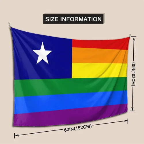 Miniatura 5 de LIFANGMI Bonnie Blue Pride Rainbow LGBT Flag Tapestry Wall Hanging 60x40 Inch Bedroom Living Room Dormitory Home Decoration Wall Tapestry