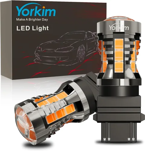 Yorkim 3157 foco LED 6000K ámbar 2880 lúmenes 3156 foco LED de marcha atrás 3057 LED 4114 foco LED de día 3056 3457 foco LED de repuesto para luz