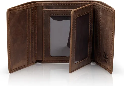 Miniatura 32 de Stealth Mode Cartera de cuero triple RFID para hombres con soporte de identificación abatible (negro)
