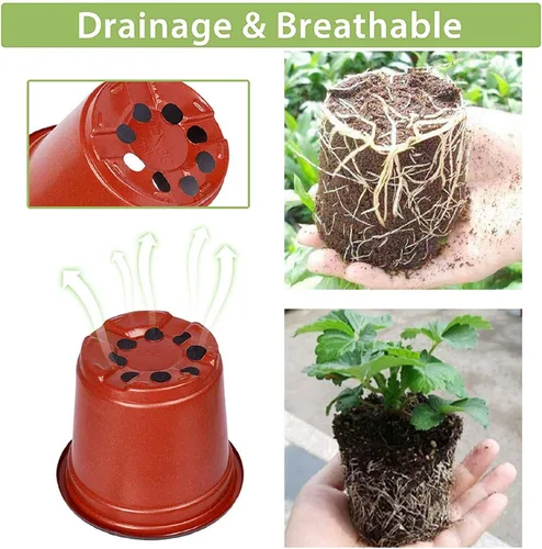 Miniatura 5 de Macetas de plántulas, macetas de plástico para plantas de semillero, macetas de vivero, contenedor de plantas apto para germinación de semillas