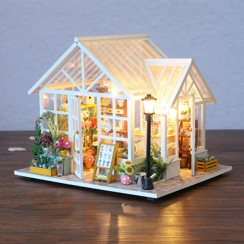 Miniatura 6 de GuDoQi Kit de casa de muñecas en miniatura, kit de casa pequeña con música, kit de casa en miniatura a escala 1:24, gran regalo de manualidades