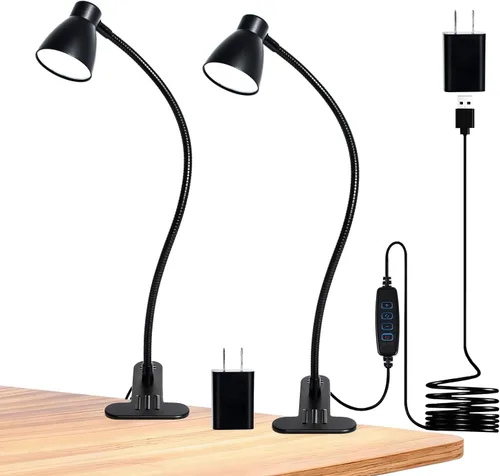 Miniatura 11 de Lámpara de lectura con clip de CeSunlight, lámpara de abrazadera para escritorio, 3000 – 6500K, temperatura de color ajustable, 6 modos