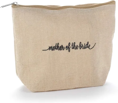 Miniatura 7 de Hortense B. Hewitt Accesorios de boda forrado yute natural bolsa de cosméticos, 10 x 7 pulgadas, suya