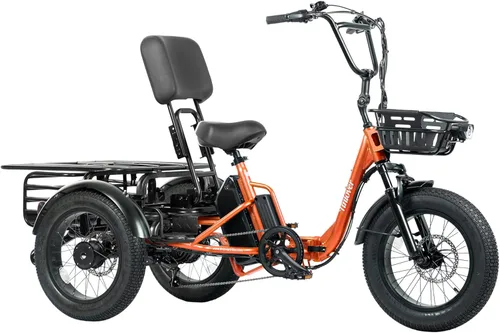 Miniatura 13 de Folding Electric Tricycle for Adults 2 Seater, 20MPH 100 Miles 4" Wide Fat Tire Electric Trike, 3 Wheel Electric Bike 1200W, 48V 20AH Battery