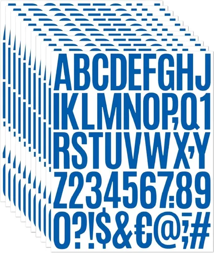 10 hojas de 500 calcomanías de letras de vinilo, autoadhesivas de números del alfabeto, de 2 pulgadas, impermeables, para buzones, ventanas,
