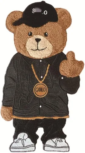 Miniatura 8 de Parche de oso de peluche de 10.6 in* 5.9 in, apliques de dibujos animados, parche de felpilla de oso, adecuado para ropa decorativa, suéter, textil