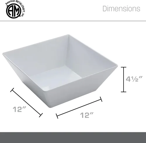 Miniatura 4 de American Metalcraft MELSQ53 Endurance - Tazón cuadrado de melamina, 5 pulgadas, Blanco