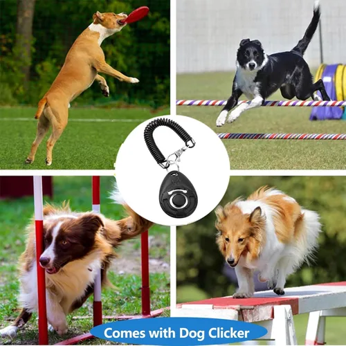 Miniatura 8 de Bolsa grande de 7 tazas para golosinas para perros con clicker, bolsas para entrenamiento de mascotas, bolsa de cierre automático cruzado