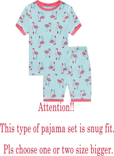 Miniatura 2 de KikizYe - Conjunto de pijama de manga corta para niñas pequeñas, 100% algodón