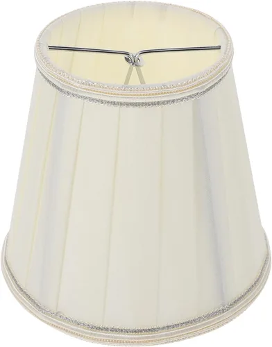 Beaupretty Pantalla de lámpara pequeña para lámparas de mesa y luz de pie con clip de repuesto para pantalla de tela, cubierta de luz, color beige