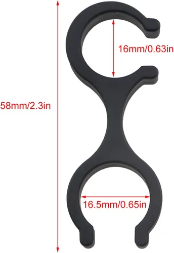 Miniatura 2 de Bastón de senderismo al aire libre con hebilla de plástico negro, protector de punta de repuesto para nieve y barro, accesorios antideslizantes
